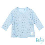 MINI PERSON Allover Print Wrap-Over Side-Snap Long Sleeve Top