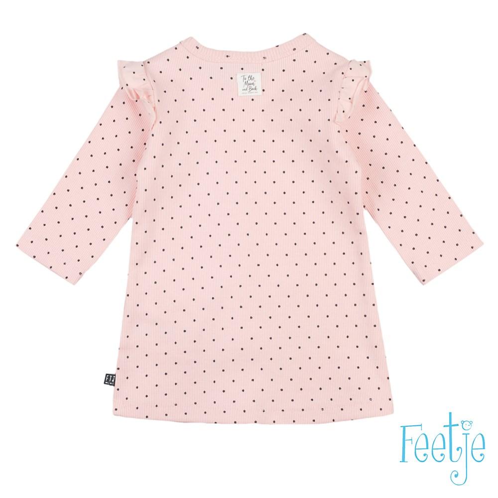 DOTS Allover Print Ruffle Shoulder Knit Dress