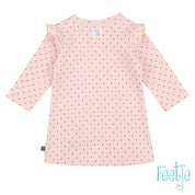DOTS Allover Print Ruffle Shoulder Knit Dress