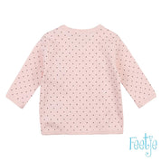 DOTS  Allover Print Wrap Over Side-Snap Long Sleeve Top