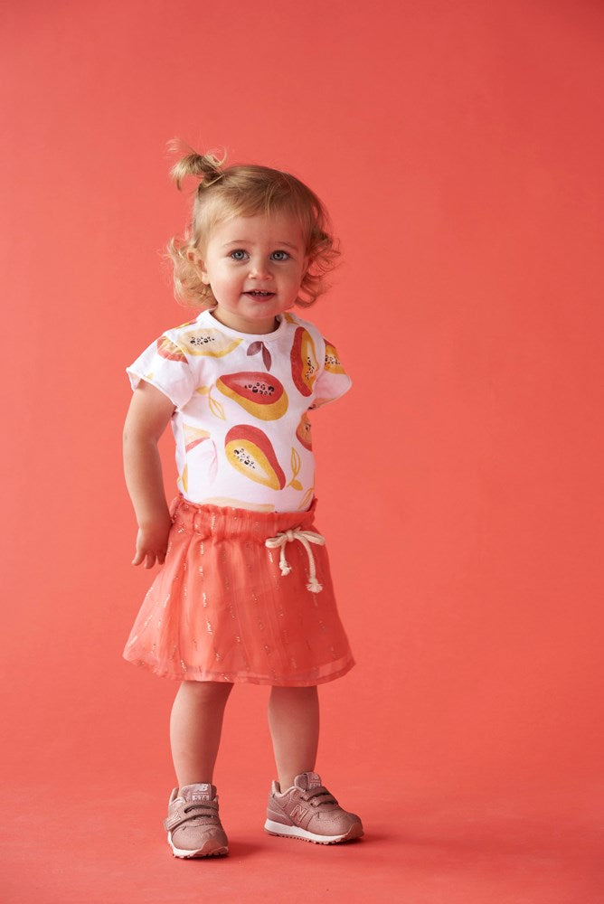 PAPAYA PUNCH Fashion Chiffon Skirt